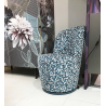 Chauffeuse pivotante motif bleu