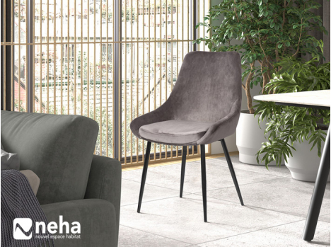 Chaise tissu velours