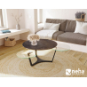 Table basse 3 plateaux ronds acier