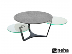 Table basse 3 plateaux ronds céramique silver