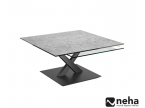 Table basse 2 plateaux carrés gris silver