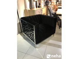 Fauteuil cubique noir et argent