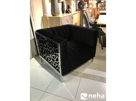 Fauteuil cubique noir et argent