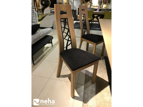 Chaise bois et noir dossier haut