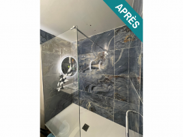 Réalisation d’une salle de bain moderne effet marbre