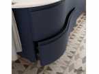 Meuble de salle de bain bleu avec miroir led