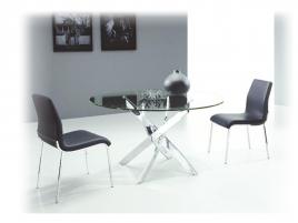 Table repas ronde verre design