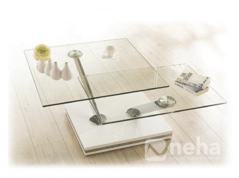 Table salon verre design L75cm