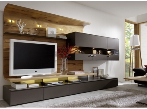 Meuble TV design Bois et laque