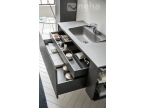 Meuble double tiroir pour salle de bain anthracite