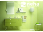 Meuble salle de bain coloris vert pastel effet rétro