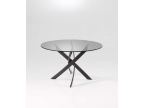 Table repas ronde verre design