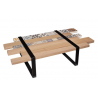 Table basse bois et carreaux ciment