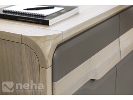 Meuble taupe et bois