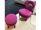 Fauteuil et pouf fushia