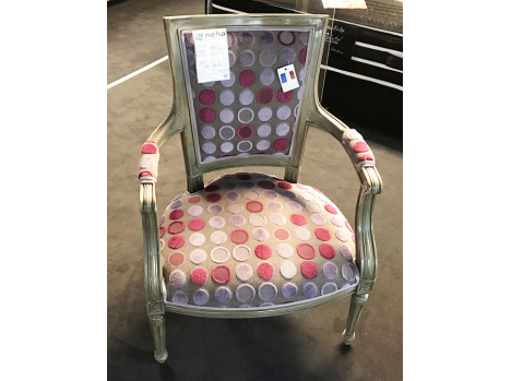 Fauteuil tissu pois rose