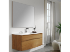 Meuble salle de bain bois L130cm double vasque