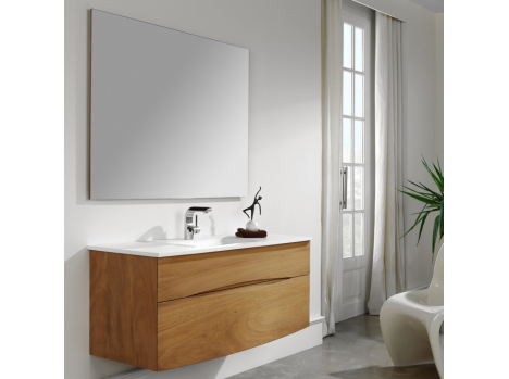 Meuble salle de bain bois L130cm double vasque