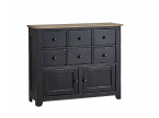 Meuble de rangement grainetier 2 ports 6 tiroirs classique chic