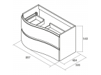 Meuble salle de bain incurvé dimensions 