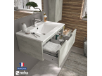 Meuble de salle de bain 1 grand tiroir gris