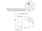 Mitigeur lavabo chromé mousseur oscillant