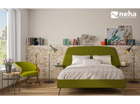 Tête de lit avec tablette inclus pour lit chambre contemporaine design