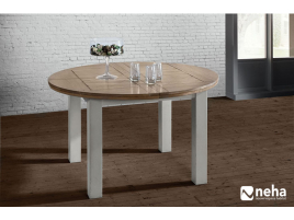 Table ronde bois avec allonge