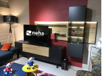 Meuble TV noir et bois 