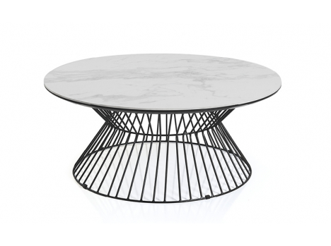 Table basse ronde céramique marbre