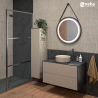 Meuble salle de bain avec plan et côtés en céramique
