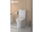 WC au sol monobloc et siège de toilette clipsable