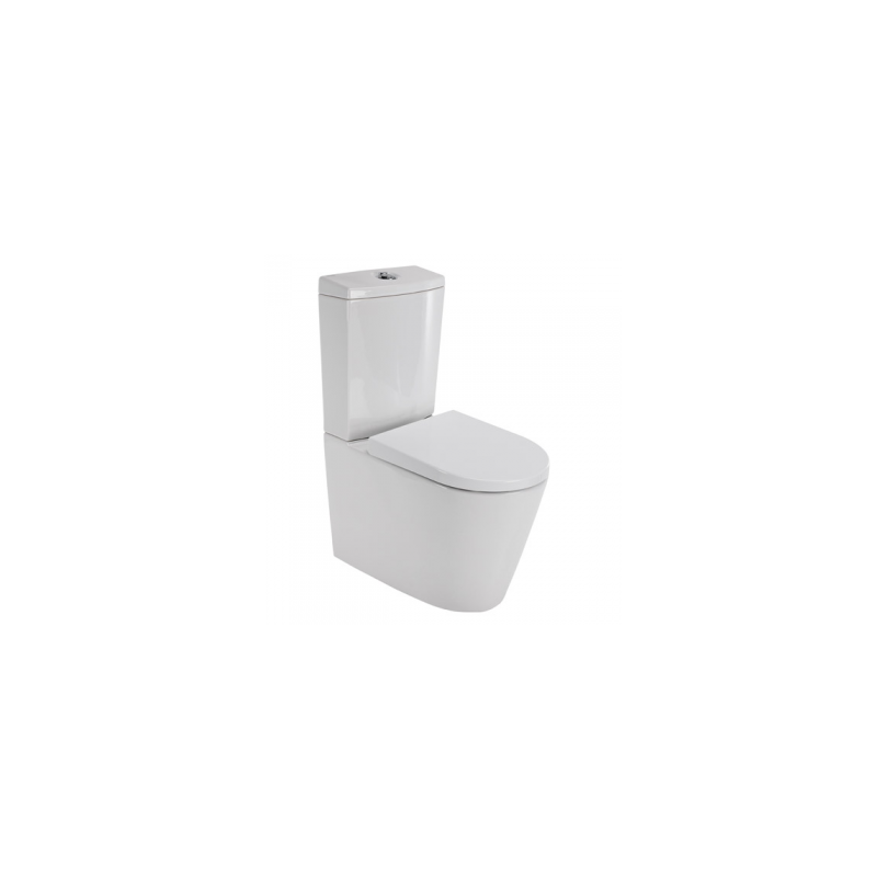 Pack WC monobloc à poser au sol avec son abattant blanc compact design