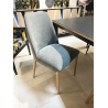 Chaises tissu vert d'eau et bois