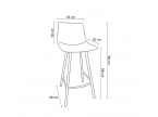 Tabouret simili cuir Zan assise 68cm