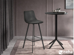 Tabouret simili cuir Zan Noir