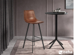 Tabouret simili cuir Zan Cognac