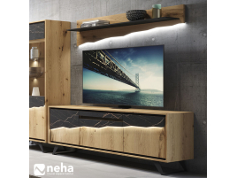 Meuble TV marbre et bois